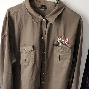 Torrid plus size 3 military inspired button up